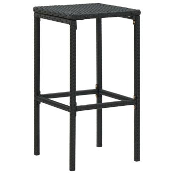 4-tlg. Gartenbar-Set mit Kissen Poly Rattan Schwarz