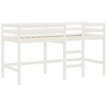 Kinderhochbett mit Tunnel Weiß & Schwarz 90x190 cm Kiefernholz