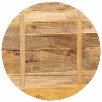 Tischplatte Ø 70x1,5 cm Rund Raues Massives Mangoholz