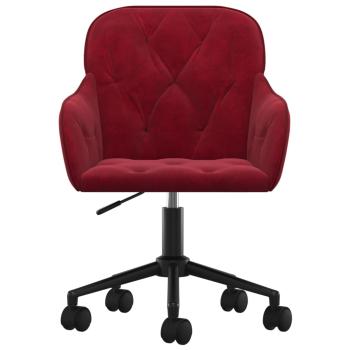 Bürostuhl Drehbar Weinrot Samt