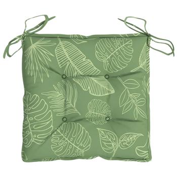 Stuhlkissen 2 Stk. Blattmuster 40x40x7 cm Stoff