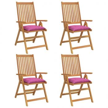 Stuhlkissen 4 Stk. Rosa 40x40x7 cm Stoff