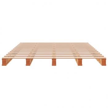 Palettenbett Wachsbraun 140x200 cm Massivholz Kiefer