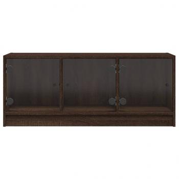 TV-Schrank mit Glastüren Braun Eichen-Optik 102x37x42 cm
