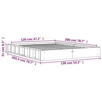 Massivholzbett ohne Matratze Wachsbraun 120x200 cm Kiefernholz