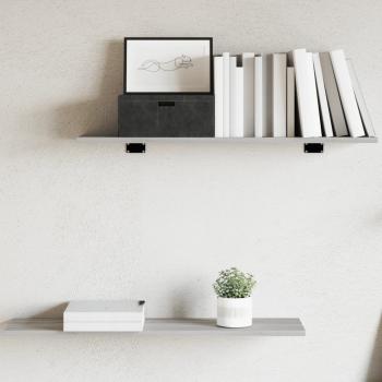ARDEBO.de - Wandregale 4 Stk. Grau Sonoma 80x20x1,5 cm Holzwerkstoff