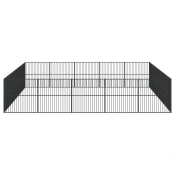 Hundelaufstall 20-tlg. Schwarz Verzinkter Stahl