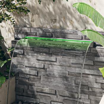 Wasserfall-Element mit RGB LEDs Edelstahl 108 cm