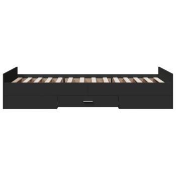 Bettgestell mit Schubladen Schwarz 100x200 cm Holzwerkstoff