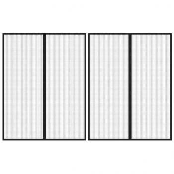 ARDEBO.de - Fliegengitter-Türvorhänge 2 Stk. Magnet Schwarz 230x160 cm