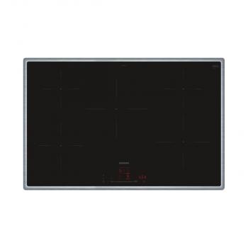 ARDEBO.de Siemens EH845HVB1E iQ100 Autarkes Indukltionskochfeld, Glaskeramik, 80 cm breit, TouchControl, 17 Leistungsstufen, Boosterfunktion, Home Connect, Kindersicherung, Edelstahlrahmen, schwarz