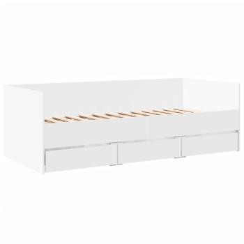 Tagesbett mit Schubladen Weiß 100x200 cm Holzwerkstoff