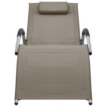 Sonnenliegen Textilene 2 Stk. Taupe und Grau 