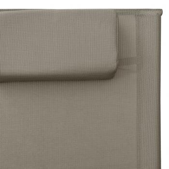 Sonnenliegen Textilene 2 Stk. Taupe und Grau 
