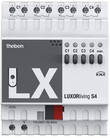 ARDEBO.de Theben LUXORliving S4 Schaltaktor 4-fach, REG/DIN-Schiene, Smart Home 4800420