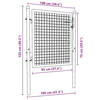 Zauntor Stahl 100 x 75 cm Grün