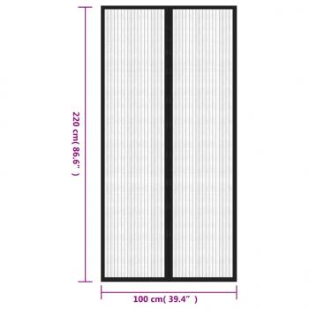 Fliegengitter-Türvorhänge 2 Stk. Magnet Schwarz 220x100 cm