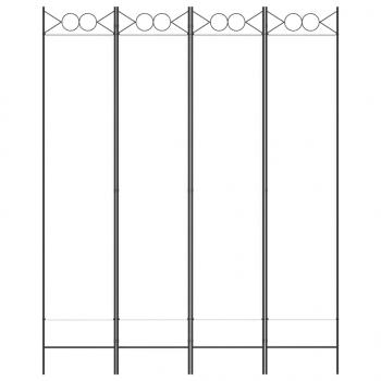 4-tlg. Paravent Weiß 160x200 cm Stoff