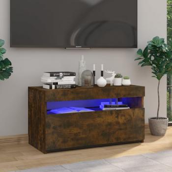 ARDEBO.de - TV-Schrank mit LED-Leuchten Räuchereiche 75x35x40 cm 