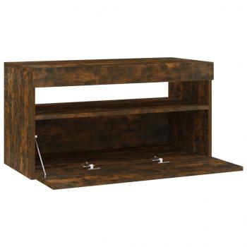 TV-Schrank mit LED-Leuchten Räuchereiche 75x35x40 cm 