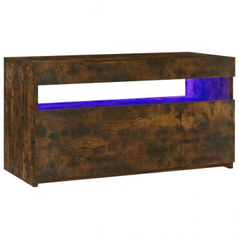 TV-Schrank mit LED-Leuchten Räuchereiche 75x35x40 cm 