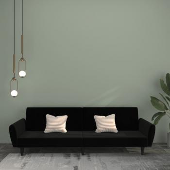 ARDEBO.de - Schlafsofa 2-Sitzer Schwarz Samt
