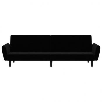 Schlafsofa 2-Sitzer Schwarz Samt
