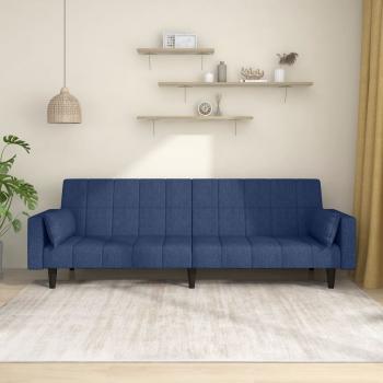 ARDEBO.de - Schlafsofa 2-Sitzer mit 2 Kissen Blau Stoff