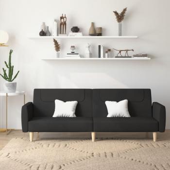 ARDEBO.de - Schlafsofa 2-Sitzer Schwarz Stoff