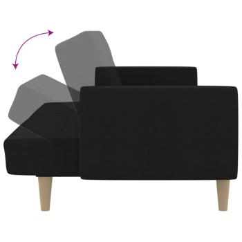 Schlafsofa 2-Sitzer Schwarz Stoff