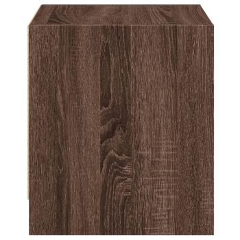 Nachttische mit Glastüren 2 Stk. Braun Eichen-Optik 35x37x42 cm