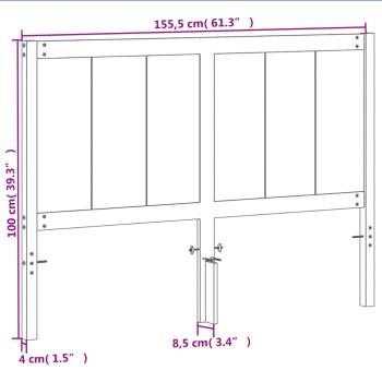 Kopfteil Wachsbraun 150 cm Massivholz Kiefer