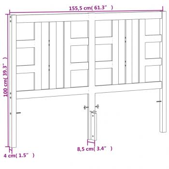 Kopfteil Wachsbraun 150 cm Massivholz Kiefer