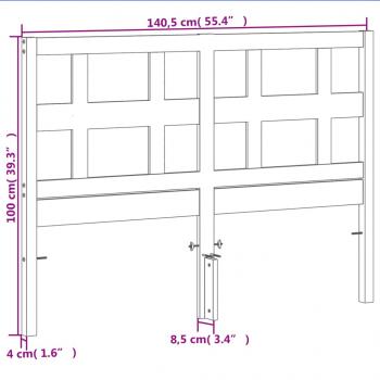 Kopfteil Wachsbraun 135 cm Massivholz Kiefer