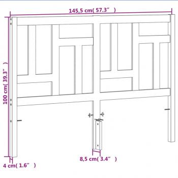 Kopfteil Wachsbraun 140 cm Massivholz Kiefer