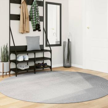 ARDEBO.de - Teppich IZA Kurzflor Skandinavischer Look Grau Ø 200 cm