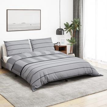 ARDEBO.de - Bettwäsche-Set Grau 200x200 cm Baumwolle