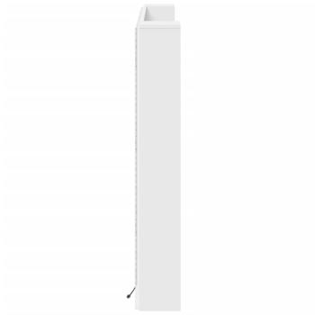 LED-Kopfteil mit Ablagen Weiß 160x16,5x103,5 cm