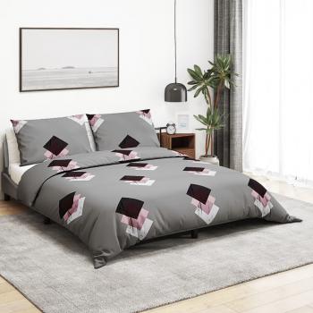 ARDEBO.de - Bettwäsche-Set Grau 140x200 cm Baumwolle
