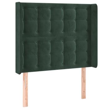Boxspringbett mit Matratze & LED Dunkelgrün 80x200 cm Samt