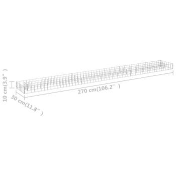 Gabionen-Hochbeet Verzinkter Stahl 270x30x10 cm