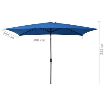 Sonnenschirm mit Metall-Mast 300x200 cm Azurblau