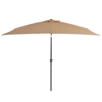 Sonnenschirm mit Metall-Mast 300 x 200 cm Taupe