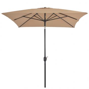 Sonnenschirm mit Metall-Mast 300 x 200 cm Taupe