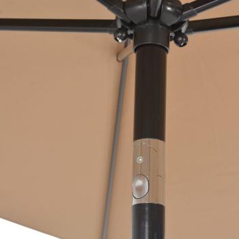 Sonnenschirm mit Metall-Mast 300 x 200 cm Taupe