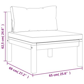 8-tlg. Garten-Lounge-Set mit Creme Kissen Massivholz Akazie