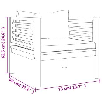 8-tlg. Garten-Lounge-Set mit Creme Kissen Massivholz Akazie