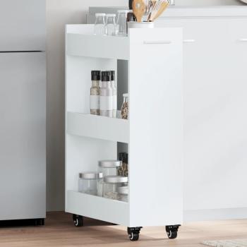 ARDEBO.de - Schrank mit Rollen Weiß 60x22x79 cm Holzwerkstoff