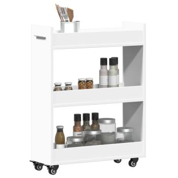 Schrank mit Rollen Weiß 60x22x79 cm Holzwerkstoff