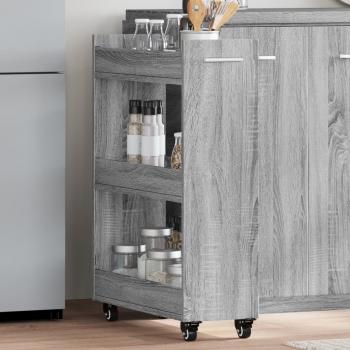 ARDEBO.de - Schrank mit Rollen Grau Sonoma 60x22x79 cm Holzwerkstoff